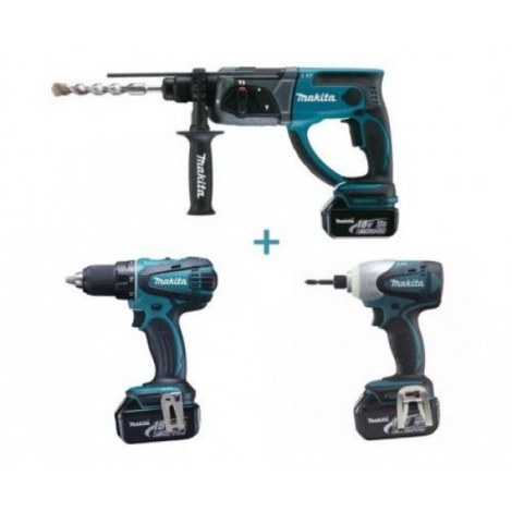 Työkalusarja  Makita DLX3021X1 (DDF456 + DHR202 + DTD146); 18 V; 2x3,0 Ah akku