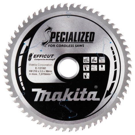 Katkaisulaikka Makita E-12192 TCT; 216x2x30 mm; T60; 15°