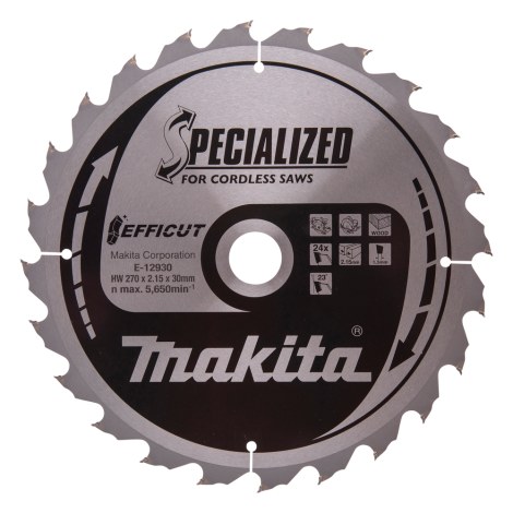 Katkaisuterä puulle Makita E-12930; 270x30 mm; Z24; 23°