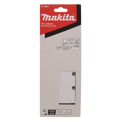 Hiomapaperi tasohiomakoneeseen Makita E-19641; 93x185 mm; P80; 10 kpl.