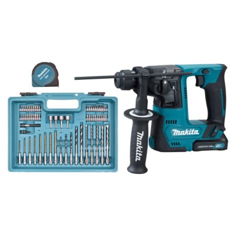 Akkukäyttöinen poravasara Makita HR140DWAE1; 1,0 J; SDS-plus; 12 V; 2x2,0 Ah akku
