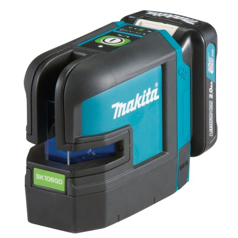 Ristilinjalaser Makita SK106GDWA; 12 V; 1x2,0 Ah akku