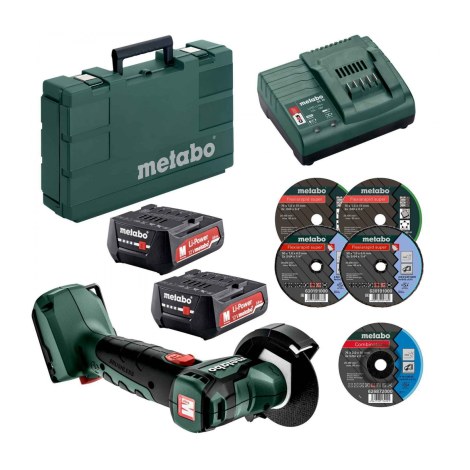 Kulmahiomakone Metabo POWERMAXX CC 12 BL; 12 V; 2x2,0 Ah akku.; tarvikkeiden kanssa
