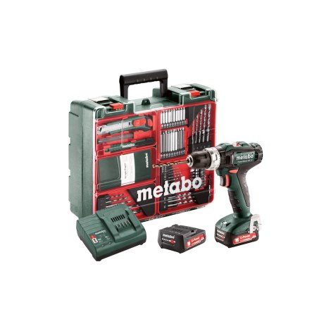 Iskupora / ruuvinväännin Metabo PowerMaxx SB 12V; 12 V; 2x2,0 Ah akku + tarviketta