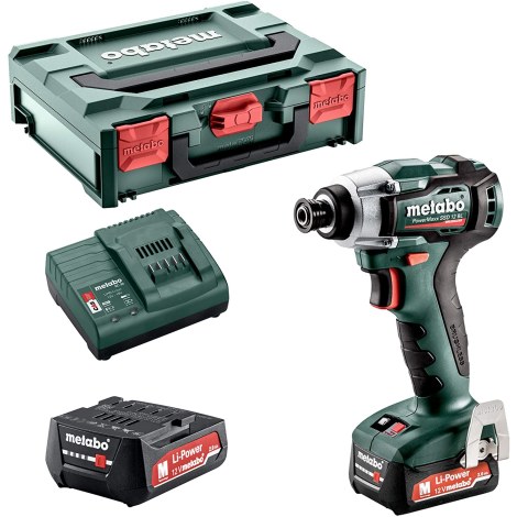 Iskuruuvinväännin Metabo POWERMAXX SSD 12 BL; 12 V; 2x2,0 Ah akku