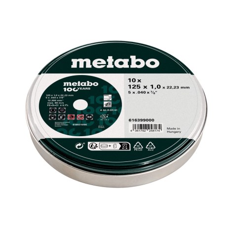 Yleislaikka Metabo 616399000; 125 x 1 x 22,23 mm; 10 kpl.