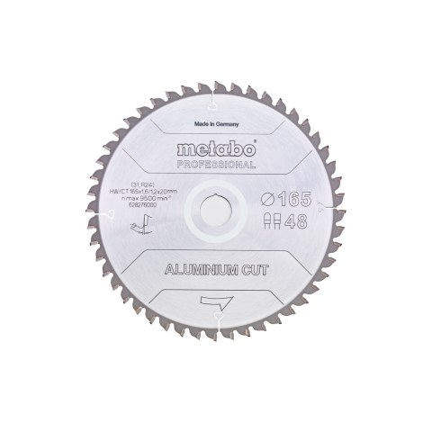 Pöyrösahantetä alumiinille Metabo Professional; 165x20x1,6 mm; Z48; -5°