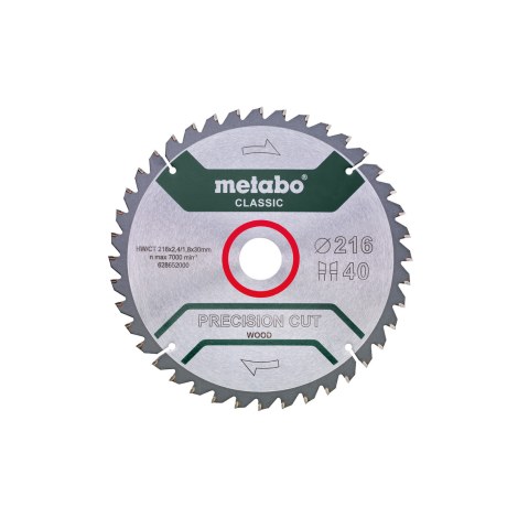 Katkaisuterä puulle Metabo PRECISION CUT WOOD - CLASSIC; 216x30 mm; Z40; 5°