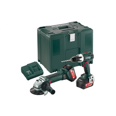 Työkalusarja Metabo (W 18 LT 125 + BS 18 LT); 18 V; 2x4,0 Ah akku