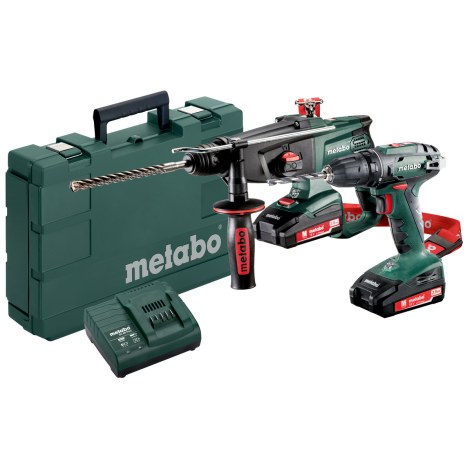 Työkalusarja Metabo Combo Set 2.3.2 (BS 18 + KHA 18 LTX); 18 V; 2x2,0 Ah akku
