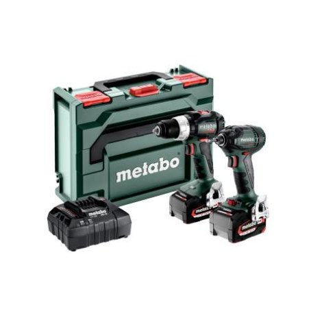 Akkukonesarja Metabo (BS 18 LT BL + SSD 18 LTX 200 BLL); 18 V; 2x5,2 Ah akku