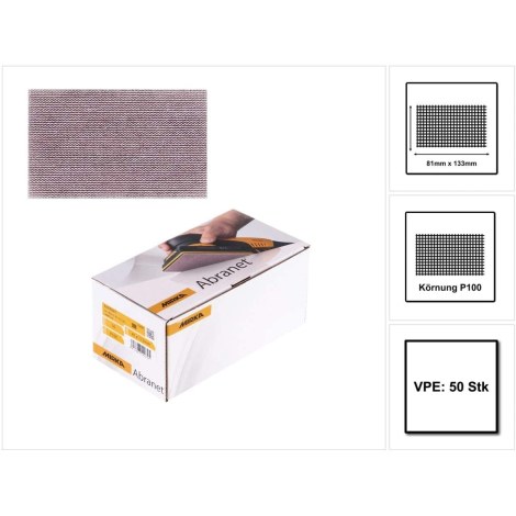Hiomapaperi Mirka Abranet 5417805010; 81x133 mm; P100