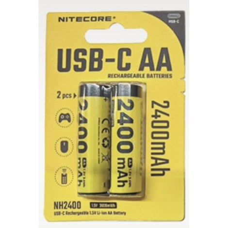 Patteri Nitecore NH2400; 1,5 V; 2x2,4 Ah; 2 kpl.