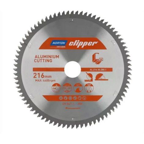 Pöyrösahantetä alumiinille Norton 70184608139; 255x30 mm; Z80