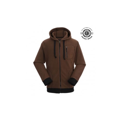 Lämmin huppari PESSO FLEECE; XXXL ruskea