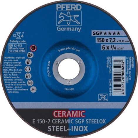 Hiomalaikka Pferd SGP Ceramic Steelox; 150x7,2 mm