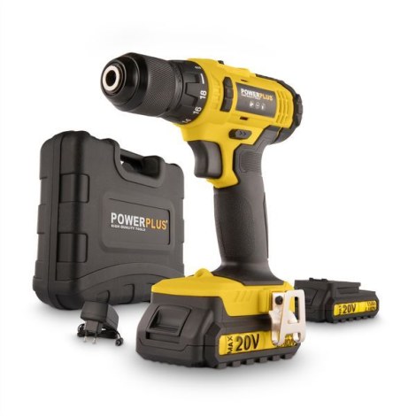 Pora/ruuvinväännin Powerplus POWX00435; 20 V; 2x1,5 Ah akku