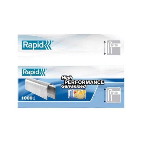 Niitit Rapid 11893502; 1000 kpl.; tyyppi 28; galvanoitu