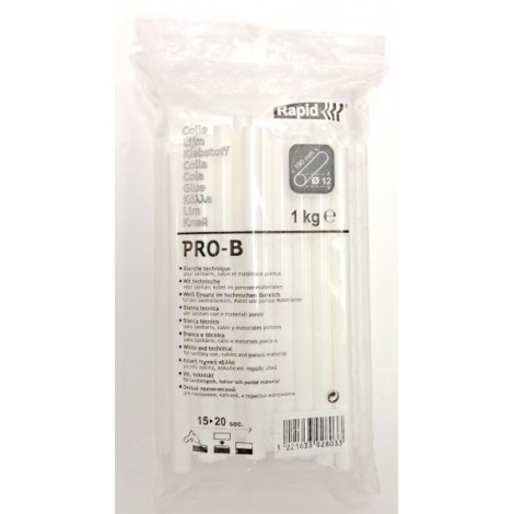 Liimapuikot Rapid PRO-B; 12x190 mm; 1 kg; Valkoinen