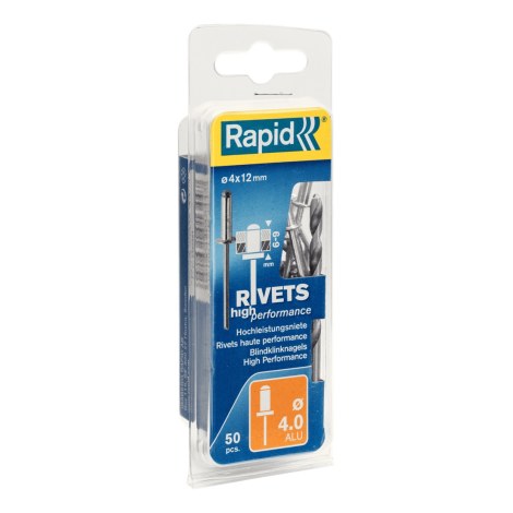Niitit Rapid; 4 mm; 12 mm; 50 kpl.