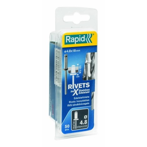 Niitit Rapid 5000397; 4,8x18 mm; 50 kpl; ruostumattomalle teräkselle