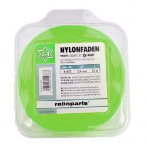 Leikkuulanka Nylon line (1,3 mm/15 m) keltainen, kuusiokulmainen