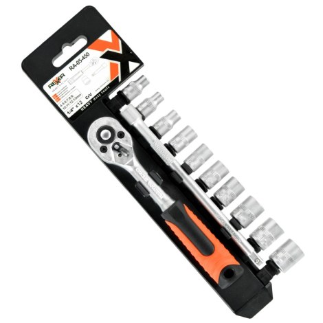 Hylsysarja  Rexxer RA-05-450; 1/4''; 12 kpl. Hylsysarja  Rexxer RA-05-450; 1/4''; 12 kpl.
