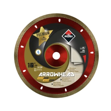 Timanttilevy märkäleikkaukseen Rubi ARROWHEAD PREMIUM; 250 mm