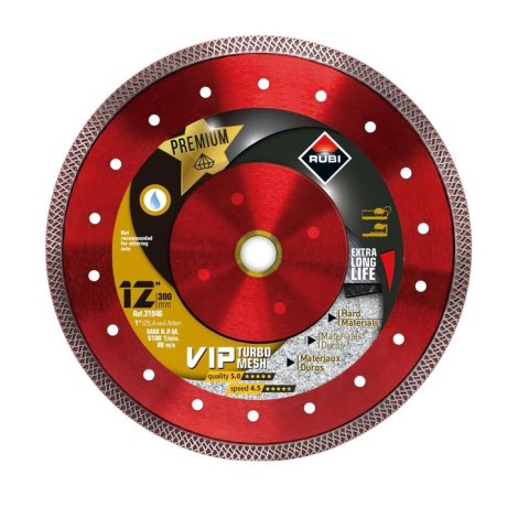 Timanttilevy märkäleikkaukseen Rubi VIP PREMIUM Diamond blade; 300 mm