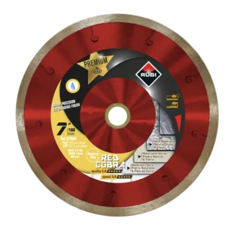 Timanttilevy märkäleikkaukseen Rubi RED COBRA PREMIUM; 180 mm