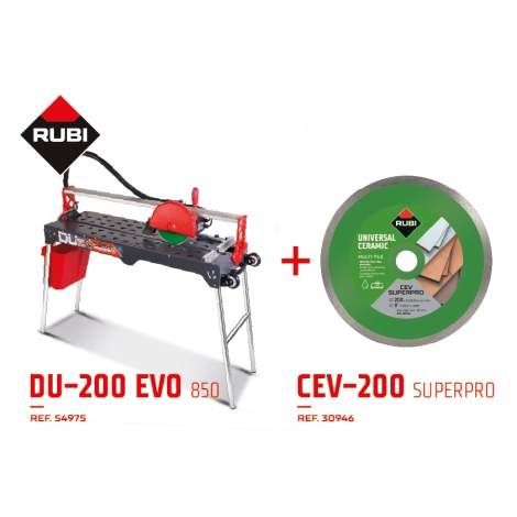 Liukupöytäsaha laattojen märkäkatkaisuun Rubi DU-200 EVO 850 Superpro + Katkaisulaikka