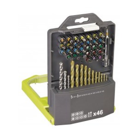 Pora- ja ruuvipääsetti Ryobi RAK46MIXC; 46 kpl.