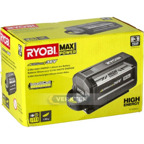Akku Ryobi RY36B60A; 36 V; 6,0 Ah; Li-ion