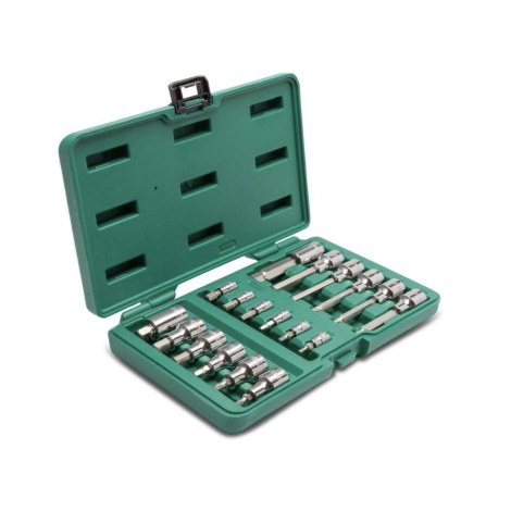 Kärki ja hylsysarja Sata S09053; 1/4''+1/2''; 18 kpl.