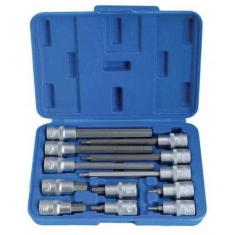 Hylsysarja Hex-kärkien kanssa SATRA S-SH1212L; 1/2''; 12 kpl.