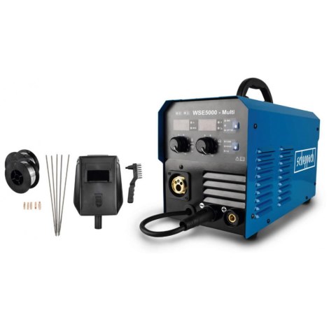 Hitsauskone Scheppach MIG WSE5000 Multi (4-in-1) + tarvikkeet