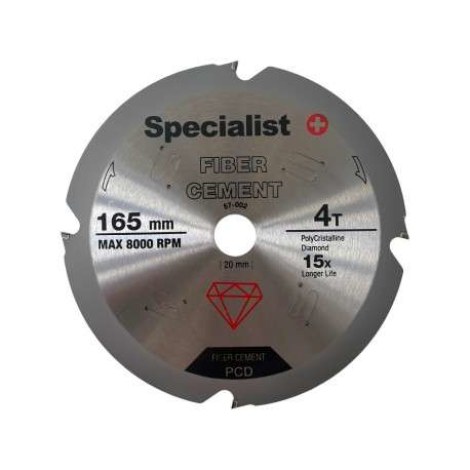 Pyörösahanterä kuitusementille Specialist; 165x20 mm