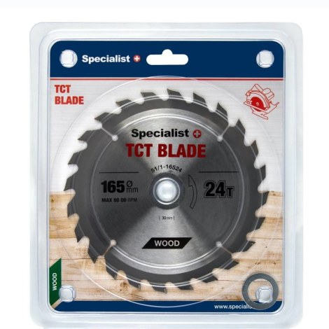 Katkaisuterä puulle Specialist Wood; 165x1,4x30/20/16 mm; Z24