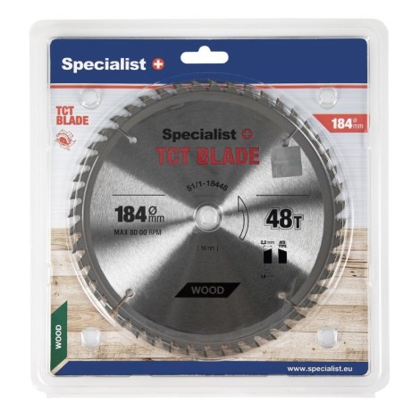 Katkaisuterä puulle Specialist+ Wood; 184x16 mm; Z48