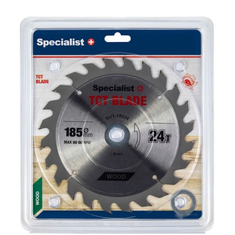 Katkaisuterä puulle Specialist Wood; 185x1,4x30/20/16 mm; Z24