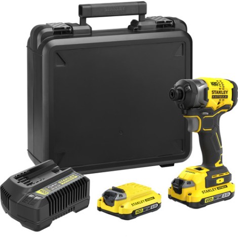 Iskuruuvinväännin Stanley SFMCF820D2K-QW; 18 V; 2x2,0 Ah akku