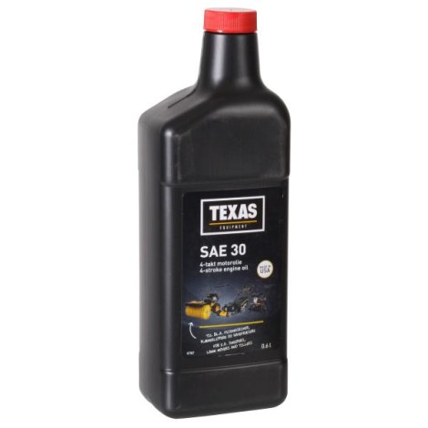 Öljy Texas SAE30 4T; 0,6 l ruohonleikkurin ja puutarhatraktorin moottori
