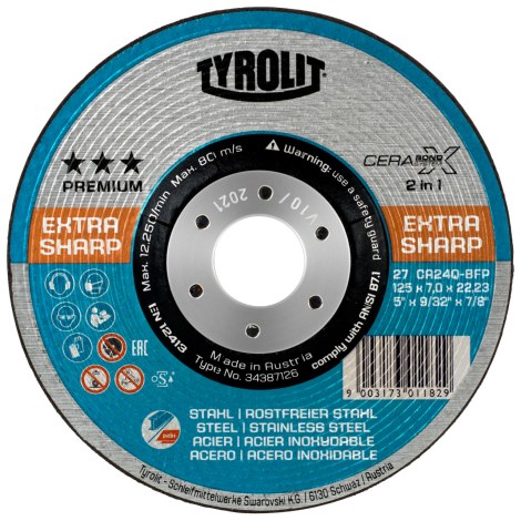 Hiomalaikka Tyrolit Premium Cerabond; 230x7 mm