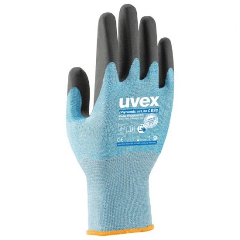 Työkäsineet UVEX Phynomic airLite C ESD; 9 koko; sininen
