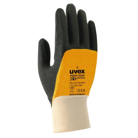 Työkäsineet Uvex Profi XG 20 Extra Grip; 9 koko; keltainen