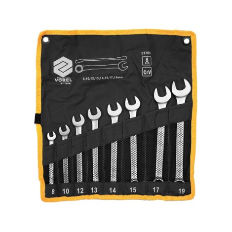 Yhdistelmä-avain-setti Vorel 51705; 8-19 mm; 8 kpl.