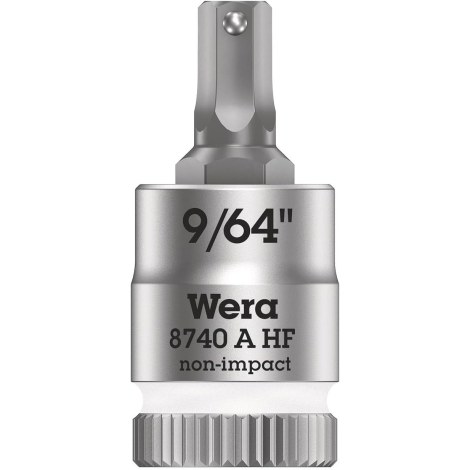 Kuusiohylsy Wera WE05003384001; HEX-plus; 1/4''; 9/64''x28 mm