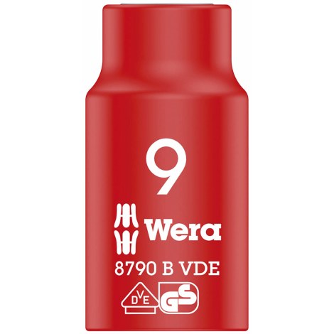 Kuusiohylsy Wera WE05004953001; VDE; 3/8''; 9x46 mm
