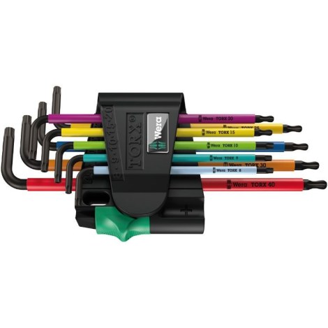 Kuusiokoloavain Wera BlackLaser Multicolour 957/9; TX8-TX40; 9 kpl.