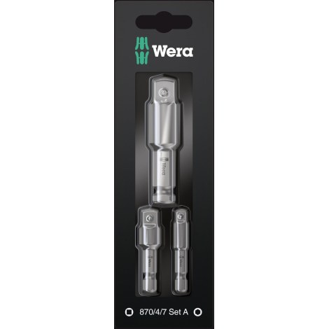 Adapteri Wera WE05073200001; 870/4/7 A SB; 3 kpl.